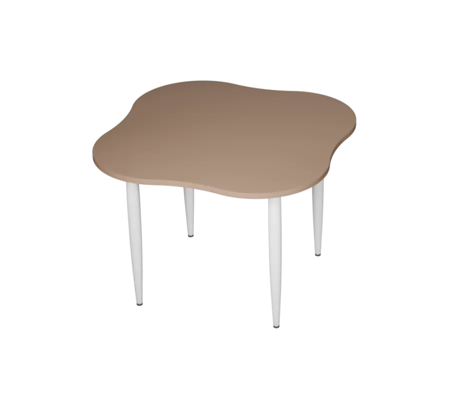 PLAYFORM 225 modulární hravé stoly, výška 750 mm, kovová podnož bílá, deska 25 mm, cappuccino